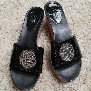 Coach "Judith" Patent Leather Wedge